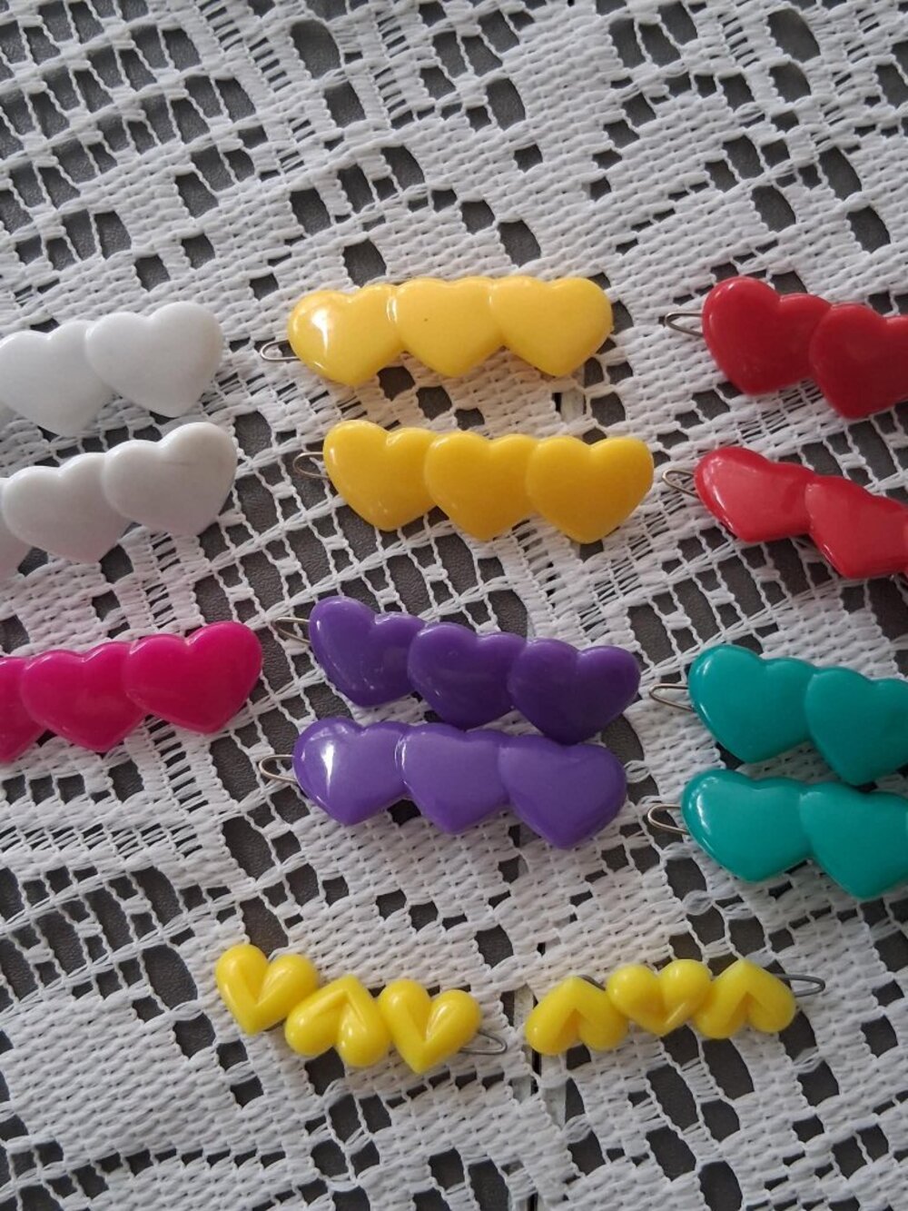 Plastic Heart Hair Barrettes